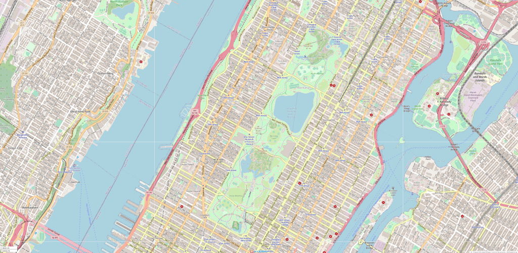 Map of Central Park, New York, City